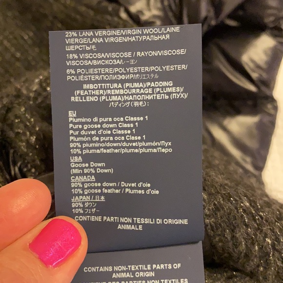 Herno Resort Black Puffer w Virgin Wool Front Panels Silver Stitch - IT 34 US 4 - Picture 10 of 10